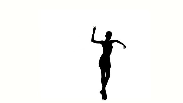 Beautiful Young ballerina girl dancer. silhouette