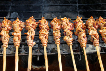 barbecue entrails chicken