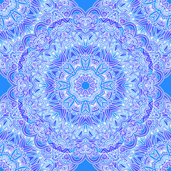 Ornate blue napkin vector seamless pattern