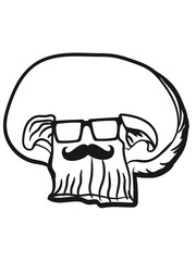 hornbrille mustache half mushroom nerd geek face