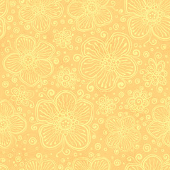 Light yellow vintage flowers vector