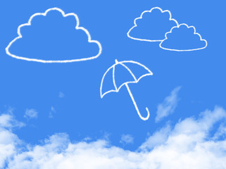 clouds and umbrella with cloud shape