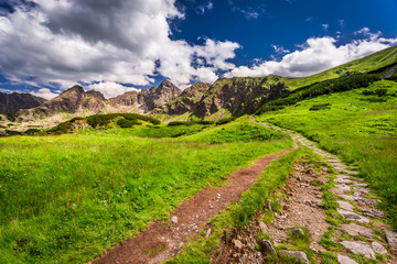 Stony trail in the Tatras Mountains