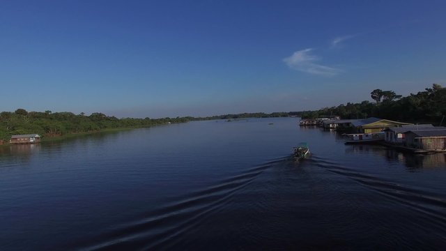 Aerial View of Floating Houses in Manaus, Amazon, Brazil