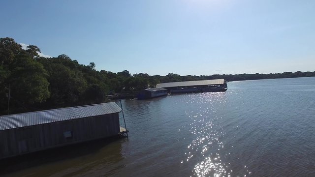 Aerial View of Floating Houses in Manaus, Amazon, Brazil