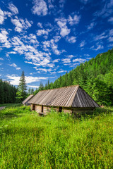 Valley in the Tatra Mountains at sunset