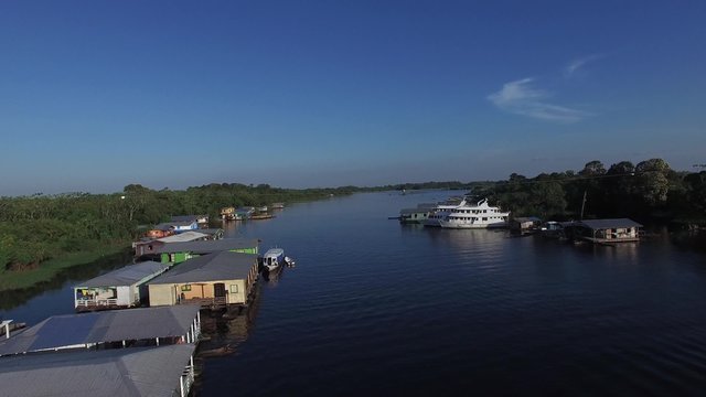 Aerial View of Floating Houses in Manaus, Amazon, Brazil