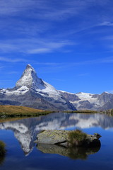 Matterhorn and beautiful lake in Switzerland