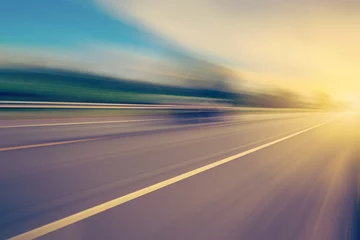 Foto op Canvas abstract empty asphalt blurry road and sunlight with space © tortoon