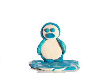 snowman made using clay pots stock photo