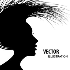 Woman Hair style Silhouette