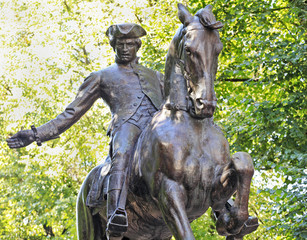 Statue of Paul Revere on Boston's Freedom Trail historic tourist walk © vlad_g