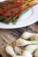 Green onion kimchi korean food