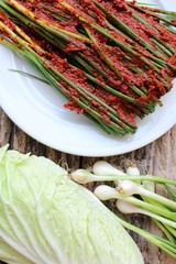 Green onion kimchi korean food