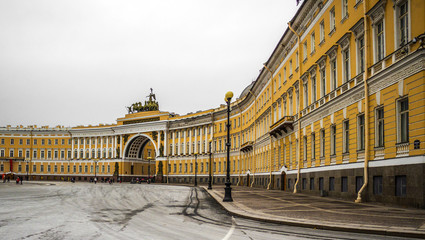 Palace Square in the city St. Petersburg, Russia.