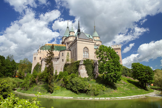 The view of Bojnice castle in the springtime. Slovakia