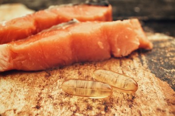 Salmon oil capsules