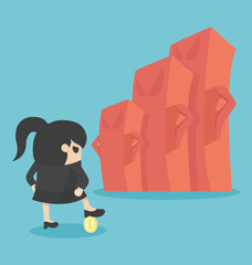 Business Woman vs chart