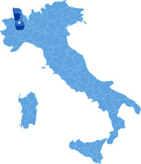 Map of Italy, Vercelli