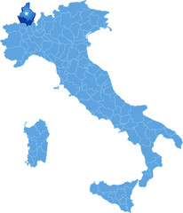 Map of Italy, Verbano-Cusio-Ossola
