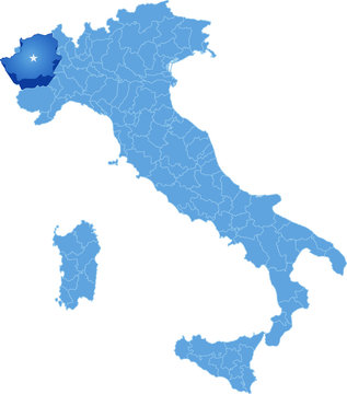 Map of Italy, Torino