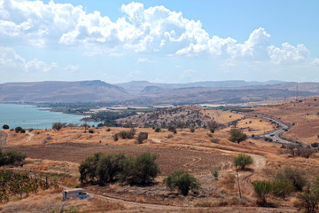 Fototapeta na wymiar Israel countryside, Galilee sea, Tiberias.
