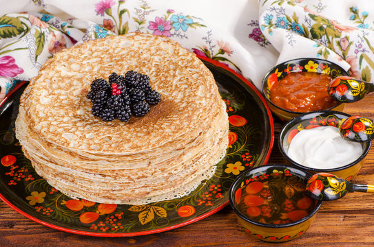 Russian traditional pancakes - blin