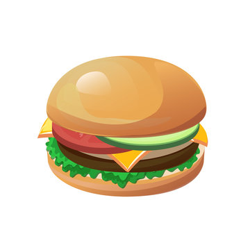 isolated hamburger