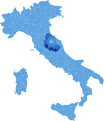 Map of Italy, Perugia