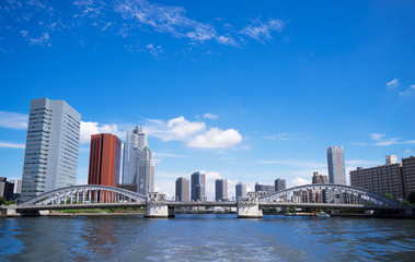 隅田川　勝鬨橋　高層ビル © Route16