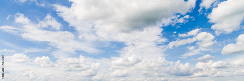 Wall mural blue sky with cloud closeup