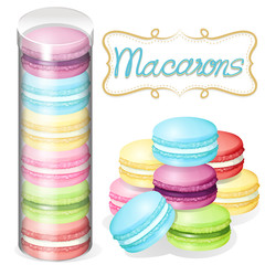 Macaron in plastic container