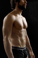 Fototapeta premium naked man showing his body fitness,