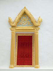 Fototapeta premium Window of Thai temple in Bangkok, Thailand