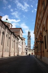 Strada Duomo the Side elevation of the Cathedral of Santa Maria Assunta in Parma Italy 