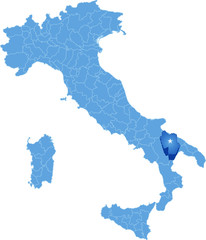 Map of Italy, Matera