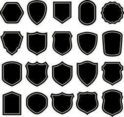 Black and white shield silhouette - 91176918