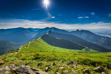 Obraz premium Beautiful sunset in the Tatra Mountains in Poland