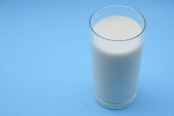  with milk on blue background