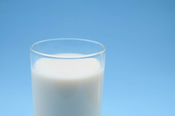  with milk on blue background