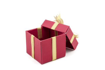 Fototapeta premium christmas gift box with a gold ribbon bow