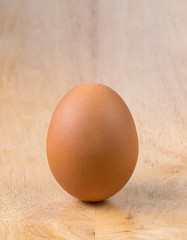 Eggs on wood background