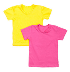 two blank tshirts on a white background