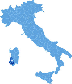 Map of Italy, Carbonia-Iglesias