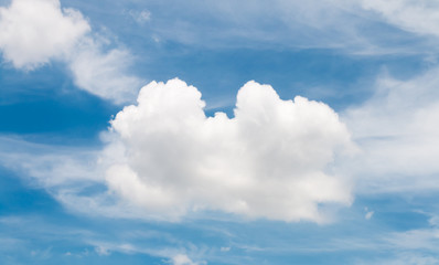 Naklejka na ściany i meble Heart shape with clouds.