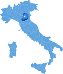 Map of Italy, Bologna