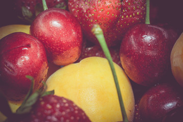 Retro Apricot Cherry and Strawberry