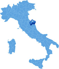 Map of Italy, Ancona province