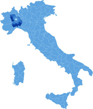 Map of Italy, Alessandria province