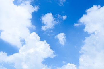 Naklejka na ściany i meble Blue sky and clouds, used as background /Blue sky with clouds/ Blue sky with lots clouds (blue, sky, clouds)